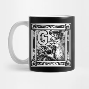 G is For Griffin - White Outlined Design Mug